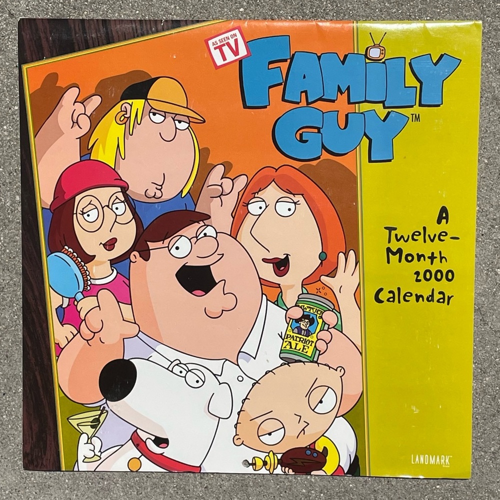 Vtg 1999 Family Guy 12-Month 2000 Peter Stewie Brian Calendar Y2K EARLY MERCH